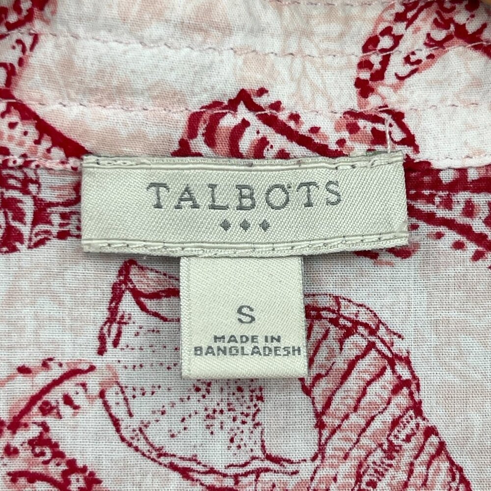 Talbots Sea Shell Print Nautical Beach Cotton Sleeveless Blouse Top - Picture 6 of 8